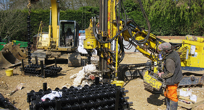 Auger Drilling 80 meters in chalk